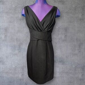 Express Black Faux Wrap Wide Strap Sleeveless Dress Size 4 Women's H51